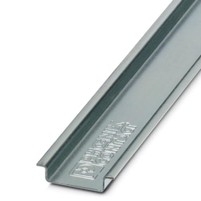 Phoenix Contact NS35 Standard DIN Rail; NS 35/ 7.5 WH UNPERF 2000MM; Non-Perforated; Zinc-Plated Steel; 2m Length